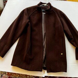 Ellen Tracy Chocolate Brown Wool Blend Winter Coat
